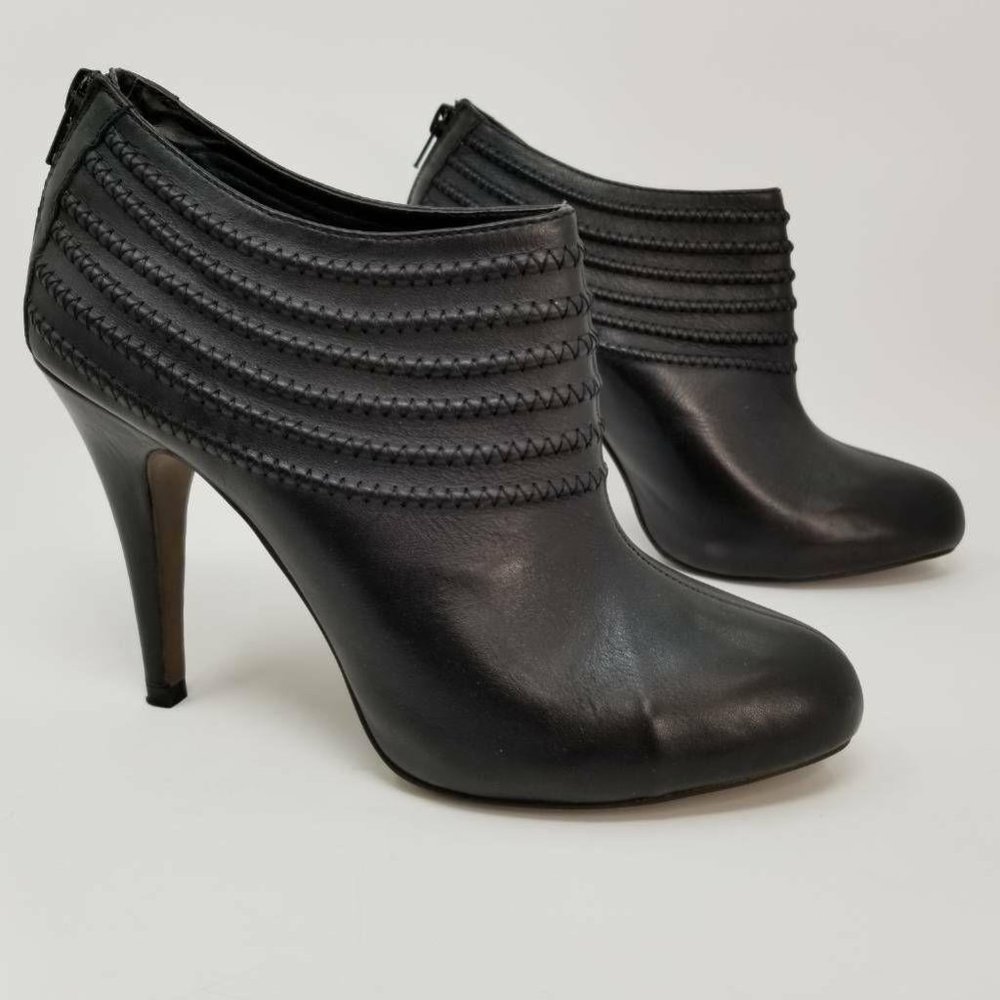 Zara Womens Ankle Boots Booties Black Stiletto Zip